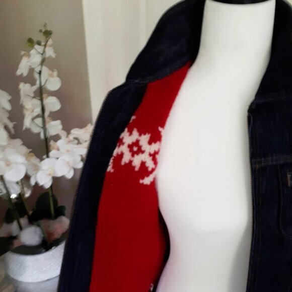 NWOT Gap dark wash blue denim cotton bomber jacket, M - Picture 9 of 10